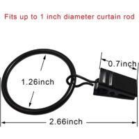 OEM Juego De 40 Anillas Para Cortinas Con Clips, Anillas Para Cortinas, 3,2 Cm De Di&aacute;metro Interior, Aptas Para Barras De Cortina De Hasta 2,5 Cm - Crezuo