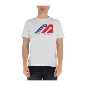 Autry T-Shirts, male, White, Size: XL Crew Neck T-Shirt
