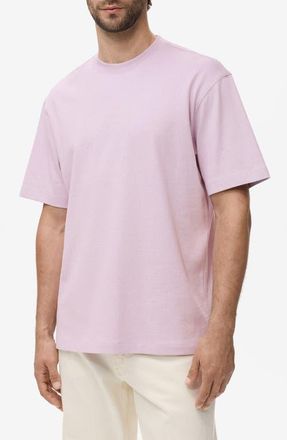 Mango Relaxed Fit Solid Cotton T-Shirt in Pink at Nordstrom, Size Medium