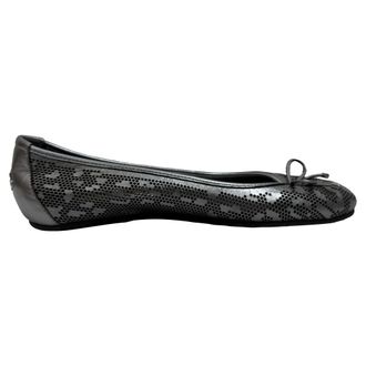Jimmy Choo London Pre-owned Womens Perforated Ballet Flats in Metallic Silver Leather - Size 36.5 EU/IT