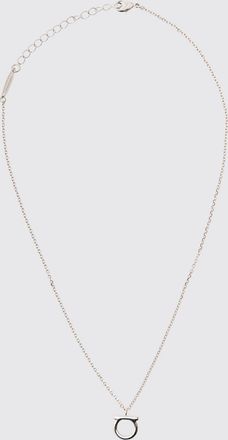 Ferragamo Collana in ottone con pendente Gancini e cristalli
