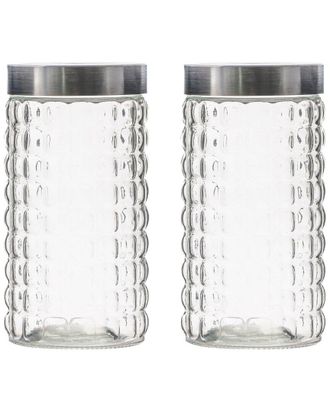 10 Strawberry Street Set of 2 Broadway Glass Canisters