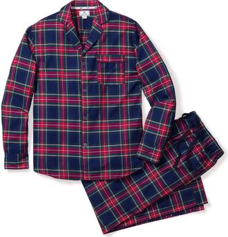 Petite Plume Windsor Tartan Pajamas in Navy at Nordstrom, Size X-Large