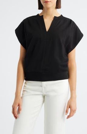 Wit & Wisdom Extended Shoulder Notch Neck Top in Black at Nordstrom Rack, Size X-Small