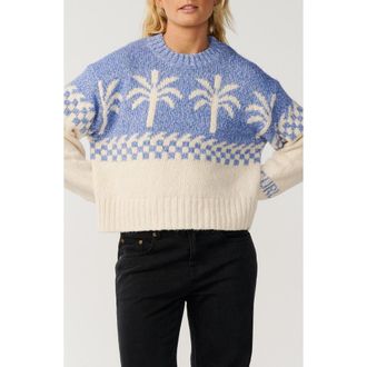 Rip Curl Bossa Crewneck Sweater in Mid Blue at Nordstrom, Size Xx-Small