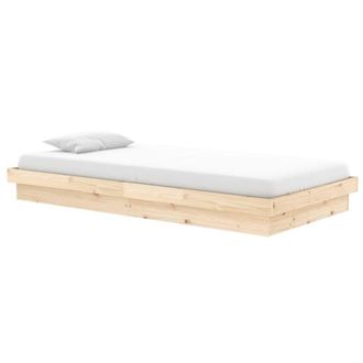 Berkfield Home Beautiful 819892 Bed Frame without Mattress Solid Wood 90x200 cm in Light Tan
