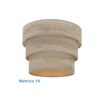 Fabrilamp Pantalla Colgante Triple Smile M10 Madera Gris 50dx40dx28h