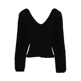 Séfr V-neck Knitwear, female, Black, Size: XS Anguille Sweater