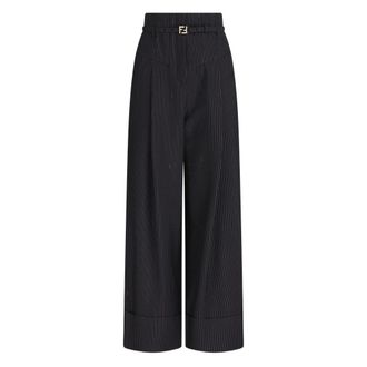Fendi Black Tailored Pleated Pants