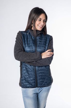 Deproc Steppjacke DEPROC ACTIVE GILMOUR COMFORT WOMEN, Damen, Gr. 50 (XL), blau (navy), 100% Polyester, figurbetont, mit innenliegendem Gummizug, Jacken Step