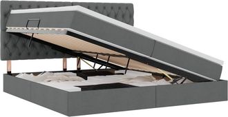 vidaXL Storage Bed with Mattress Dark Grey 200 x 200 cm Polyester vidaXL