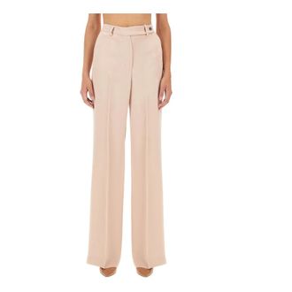 Kiton Broeken, Dames, Roze, S, Leer, Wide Broeken