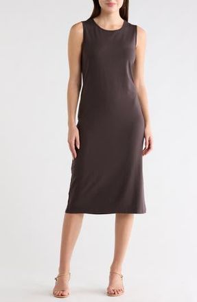 Eileen Fisher Crewneck Sleeveless Shift Dress in Espresso at Nordstrom Rack, Size Large