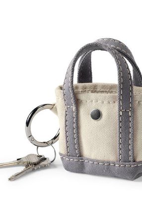 Lands End Mini Canvas Tote Charm in Natural/silver Graphite at Nordstrom