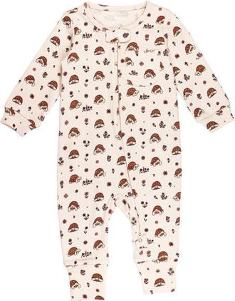 LOvedbaby Print Organic Cotton Romper in Tiny Tortoise at Nordstrom, Size 12-18M