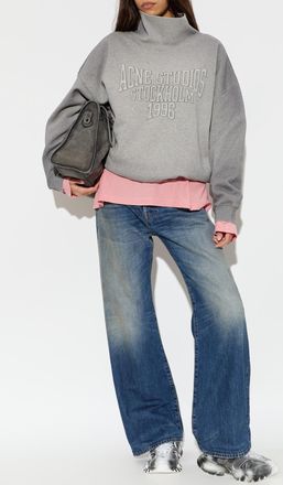 Acne Studios Sweatshirt With Stand-up Collar, Womens, Grey