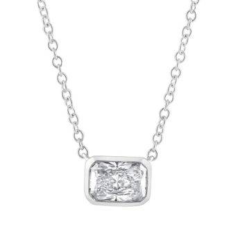 Grown Brilliance 14KT White Gold 0.60 Carat Lab Grown Diamond Pendant Necklace for Women