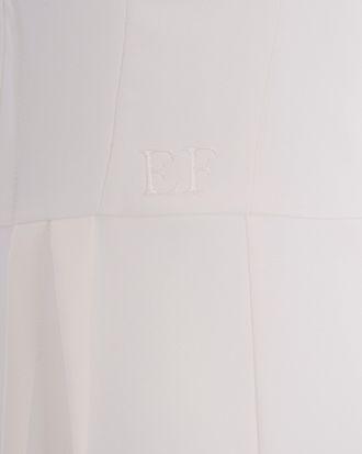 Elisabetta Franchi Crepe V-Neck Dress - White