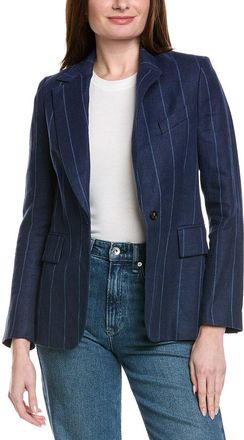 Eleventy Single-Breasted Long Linen & Wool-Blend Blazer