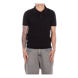 Alpha Studio Polo Shirts, male, Black, Size: 2XL Alpha studio T-shirts and Polos Black