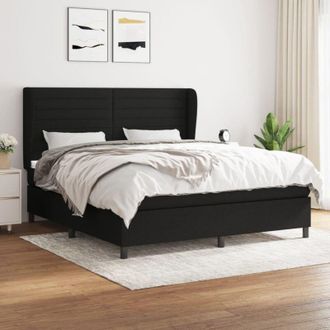 vidaXL Vidaxl - Cama Box Spring Con Colch&oacute;n Tela Negro 180x200 Cm