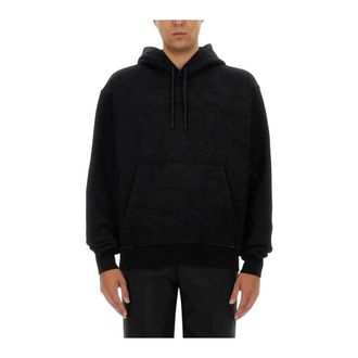 Burberry Sudadera con capucha y motivo de monograma de algod&oacute;n - Sweatshirts & Hoodies - Hombre - Negro - S