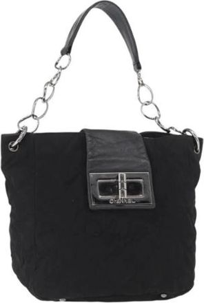 Chanel Pre-owned Vintage Nylon Schoudertas - Dames - Vintage Schoudertas - Zwart - ONE Size - Nylon - Vintage