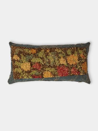 By Walid 19th-Century Needlepoint Wool, Linen and Velvet Cushion (23.5in/60cm)