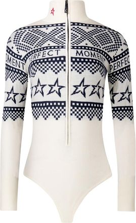 Perfect Moment Intarsia-knit Merino Wool Bodysuit - White - XL (UK14)