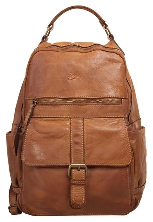 X-zone Laptoprucksack X-ZONE, Gr. B/H/T: 37cm x 28cm x 13cm, onesize, braun (cognac), Leder, Rindsleder, Retro, Rucks&auml;cke Laptoprucksack, echt Leder, Made in