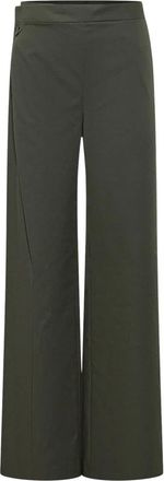 Msgm Pantalones de Gabardina con Doble Panel - Trousers - Mujer - Verde - XS