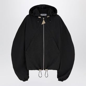 The Attico Black Hooded Bomber Jacket