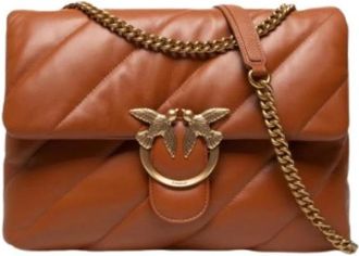 Pinko Big Love Bag Puff Maxi Quilt - Dames - Schoudertassen - Bruin - ONE Size - Leer - Tassen
