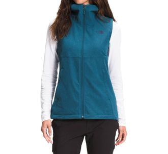 The North Face Shelbe Raschel Hooded Fleece Vest In Monterey Blue