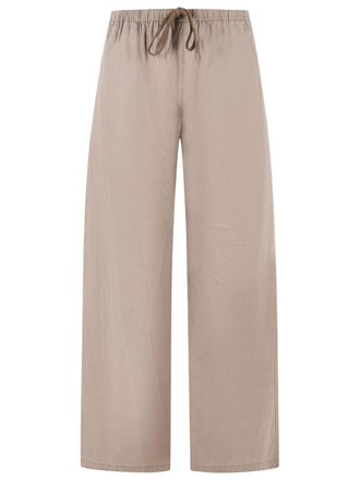 Maison Margiela Numeric Embroidered Cotton Wide-Leg Pants - Beige