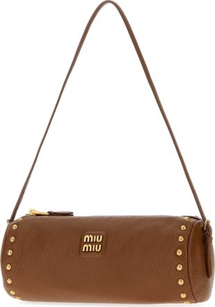 Miu Miu Calfskin Leather Shoulder Bag - Brown