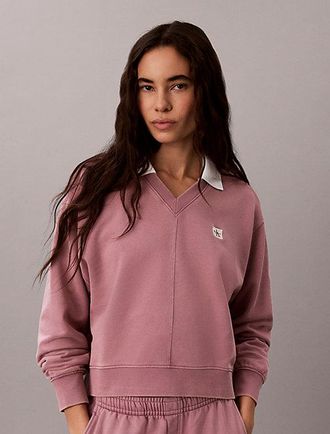 Calvin Klein Sudadera Holgada De Felpa Con Logo Tejido