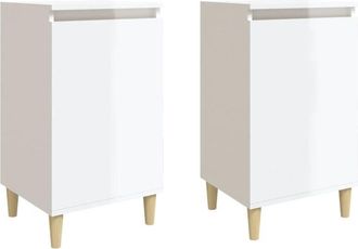 vidaXL Vidaxl - Bedside Cabinets 2 pcs High Gloss White 40x35x70 cm Engineered Wood