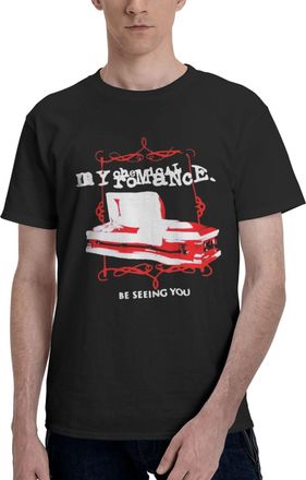 Generic Mens Romance Rock Band My Chemical Cotton T-Shirts Classic Crewneck Short Sleeves Simple&Versatile Daily Commute Essential Black M