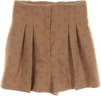 Fendi Culottes in lana e cahsmere con monogramma anni 2010 - Marrone