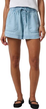 Travis Mathew Chambray Drawstring Shorts in Vintage Light Wash at Nordstrom, Size X-Small