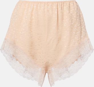 Chlo&eacute; Lace-trimmed silk jacquard shorts