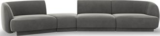 BLOOMINGLOFT 6-Sitzer Design Sofa Miley Ii mit abgerundeter Form links - Samtbezug