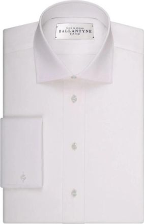 Ballantyne Cotton Dress Shirt - Heren - Zakelijke Overhemden - Wit - L - Katoen - Overhemden