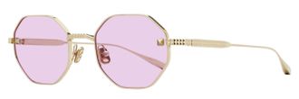 Valentino Womens Titanium V-Stud Sunglasses VLX-122 A Gold 52mm