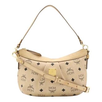 MCM Pre-owned Visetos Coated Canvas 2way Bag - Dames - Pre-owned - Beige - Maat: ONE Size Leer