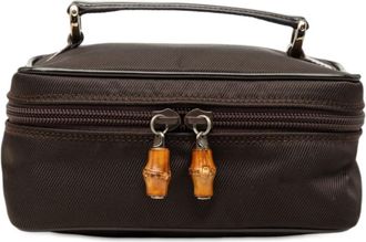 Gucci Pre-owned Gucci Nylon Bamboo Vanity Bag Ladies U23B0KXWJ5DWJC6E