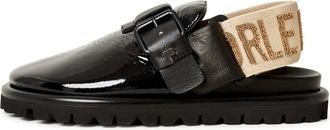 Cesare Gaspari Platform Slingback Slippers Renata - Black - Dames - Klompen - Zwart - 36 EU - Leer - Schoenen