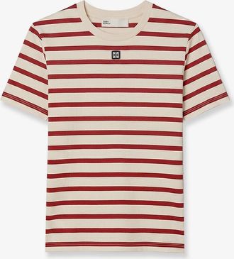 Tory Burch T-shirt in cotone con motivo a righe - TORY BURCH - gender_Woman