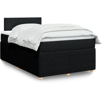 vidaXL Cama Box Spring Con Colch&oacute;n Tela Negro 120x200 Cm Vidaxl
